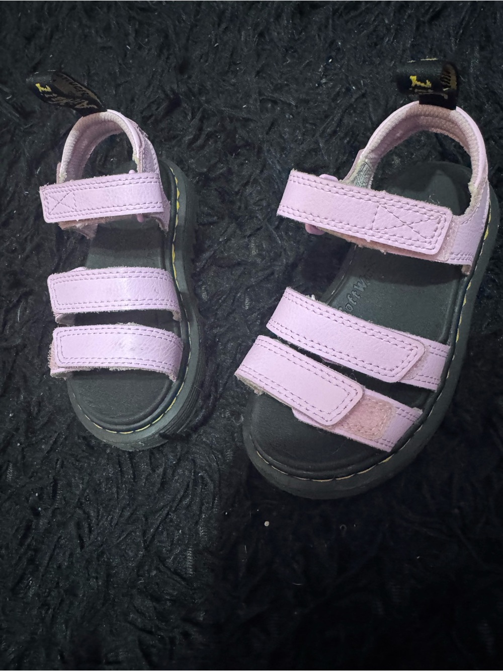 Dr. Martens Kids Lavender Triple-Strap Sandals size 10